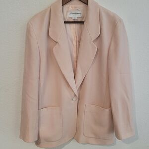 Liz Claiborne Collection Vintage 90s Light Pink Wool Blazer Size 6